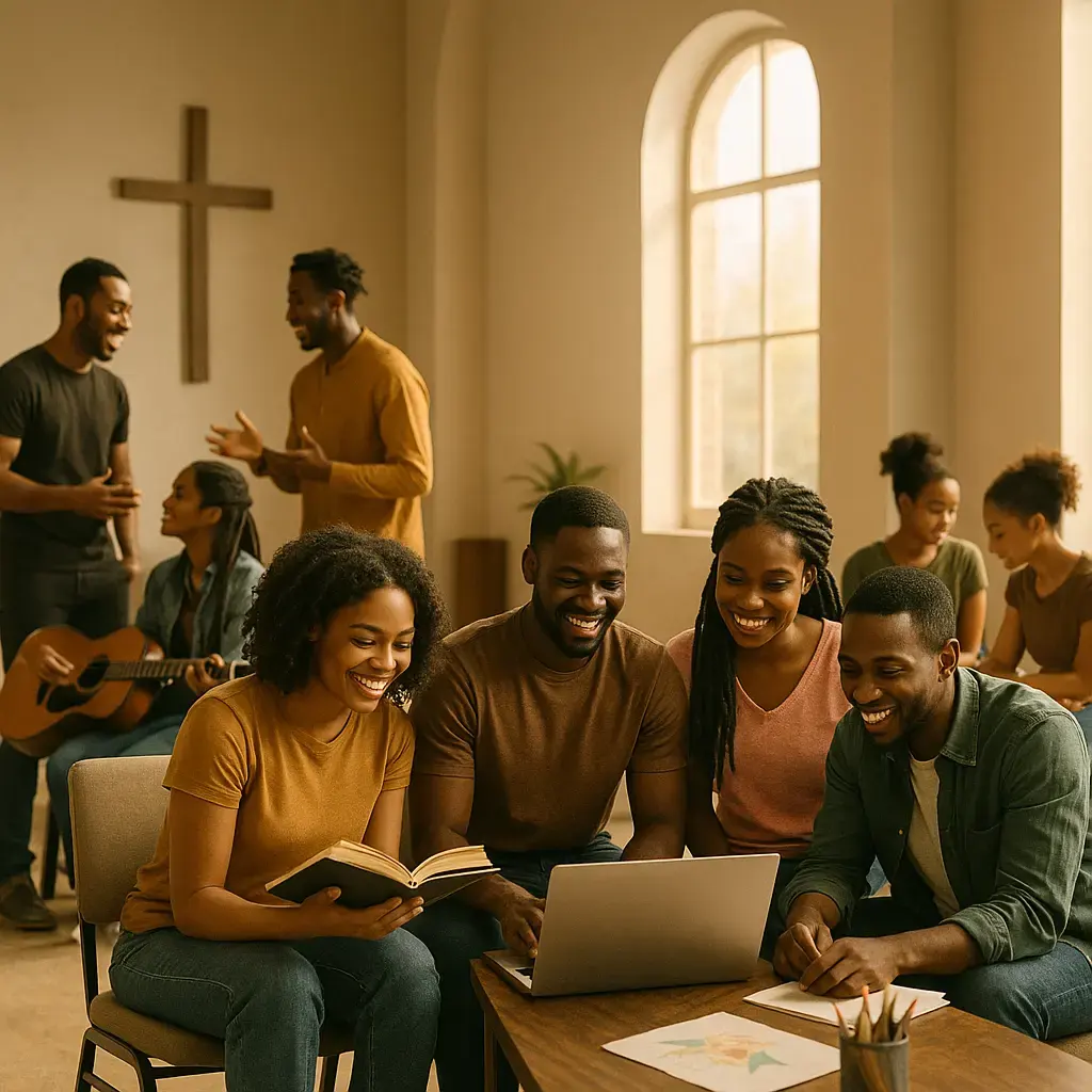 Church members in a connect group setting